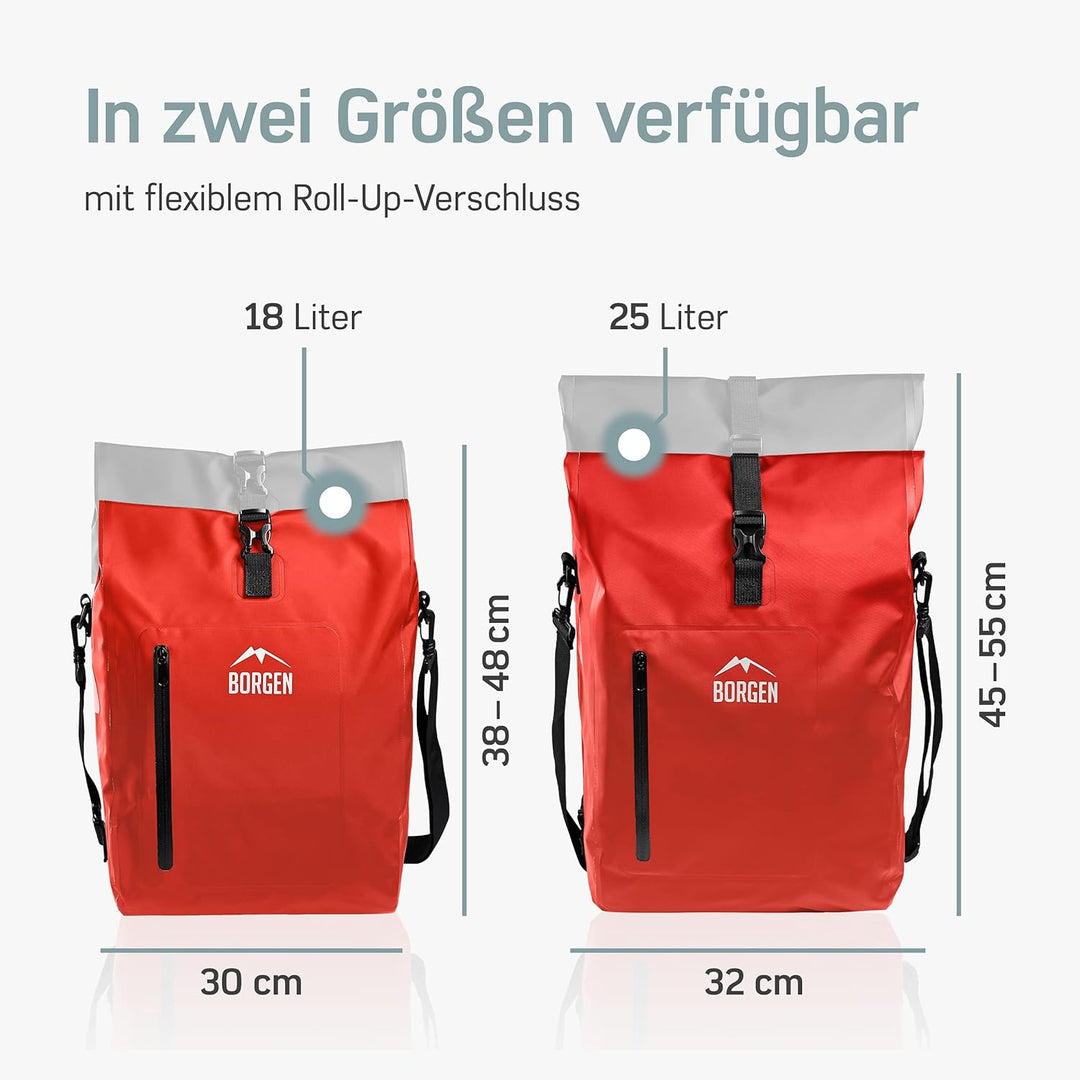 Borgen 3in1 Fahrradtasche für Gepäckträger wasserdicht - Verstärkte Träger (Neuerung 2023) - Verwend