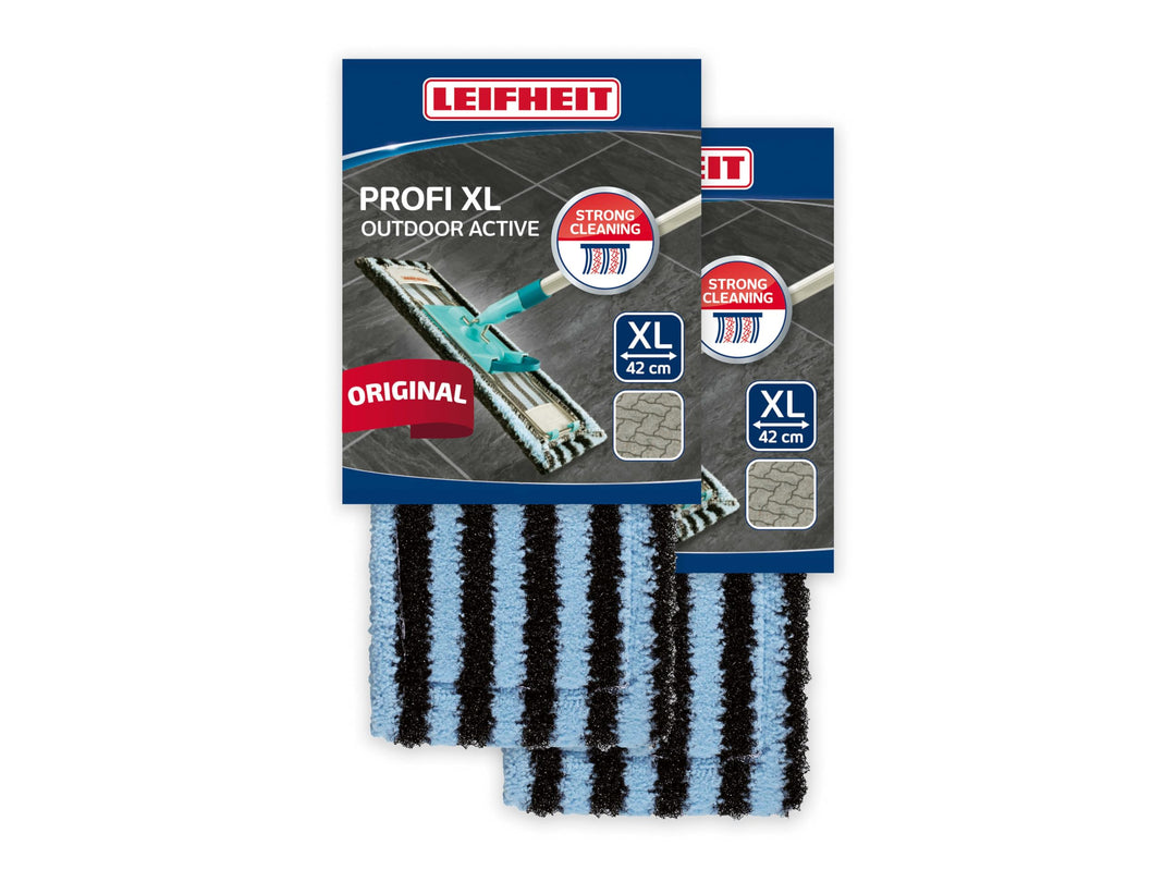 Leifheit Original 2er Set Wischbezug Profi XL Outdoor für sehr groben Schmutz, Bodenwischer Ersatzbe