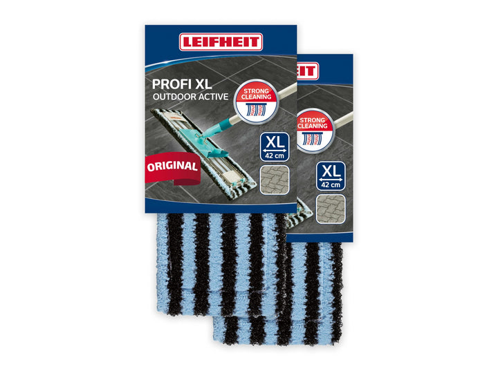 Leifheit Original 2er Set Wischbezug Profi XL Outdoor für sehr groben Schmutz, Bodenwischer Ersatzbe