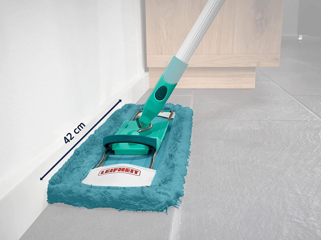 Leifheit 2er Set Wischbezug Profi XL Static Plus, für alle Bodenarten, zieht Staub und Haare an wie