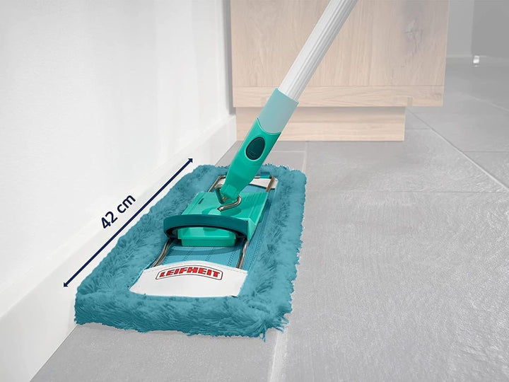 Leifheit 2er Set Wischbezug Profi XL Static Plus, für alle Bodenarten, zieht Staub und Haare an wie