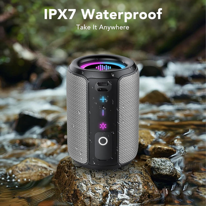 Bluetooth Lautsprecher, Kleine Musikbox Bluetooth 5.4, 15W Kraftvoller Bass, mit 12 Stunden Akkulauf