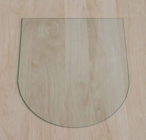 Rundbogen 100x100cm - Funkenschutzplatte Kaminbodenplatte Glasplatte f. Ofen Kaminofenunterlage (Run
