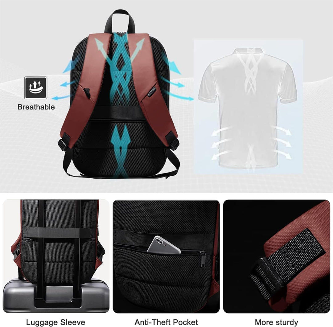 Laptop Rucksack Herren 17 Zoll wasserdichter erweiterbarer Reiserucksack Handgepäck Laptoptasche Tag