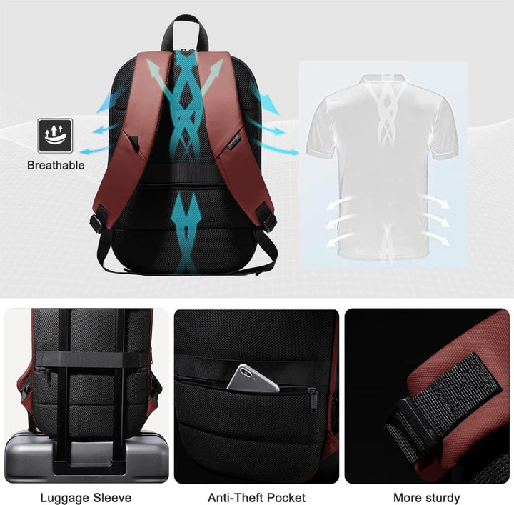 Laptop Rucksack Herren 17 Zoll wasserdichter erweiterbarer Reiserucksack Handgepäck Laptoptasche Tag