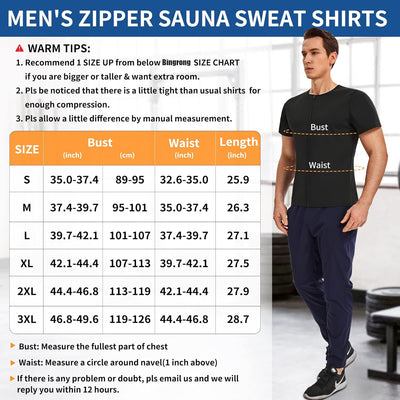 Bingrong Sauna Shirt Herren Abnehmen Schwitzanzug Sauna Weste Bauchweg Body Shaper Neopren Körperfor