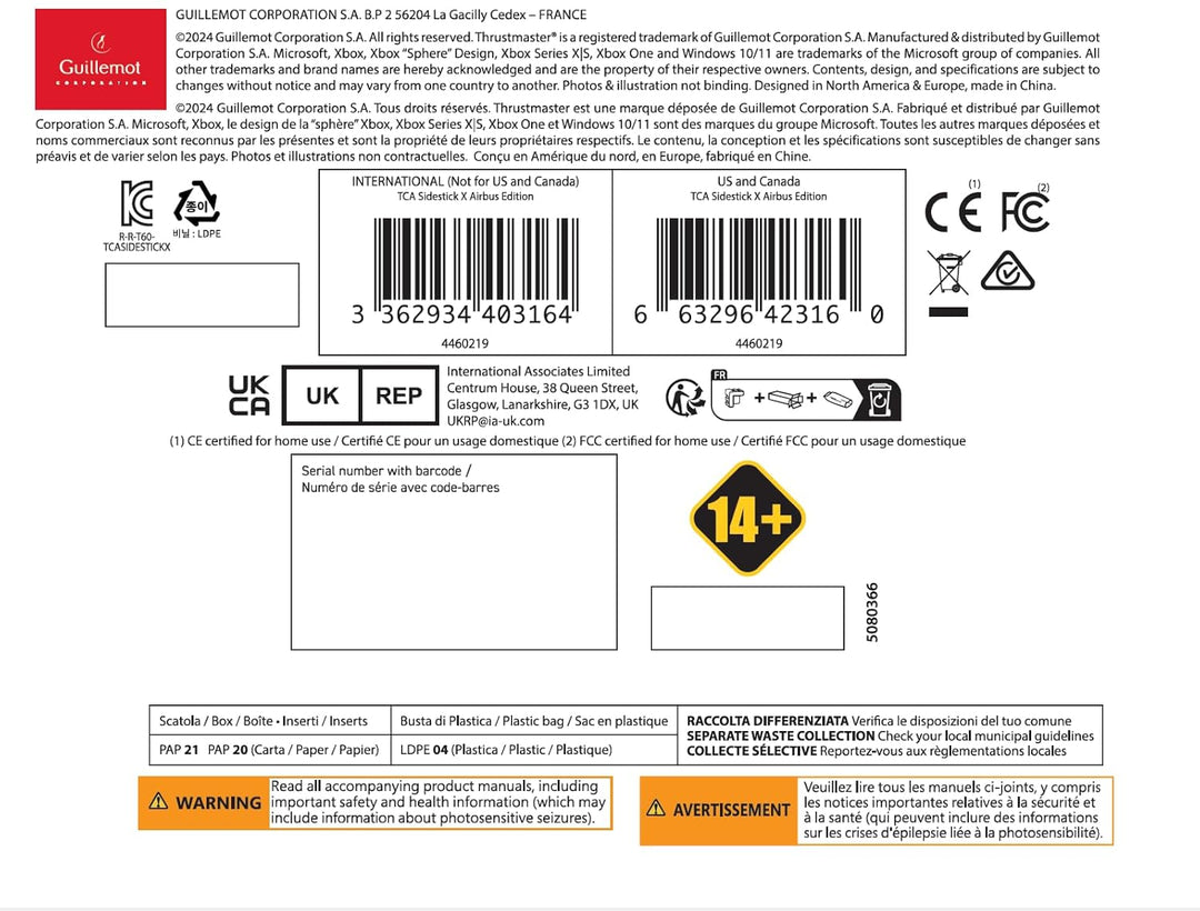 Thrustmaster TCA Sidestick X Airbus Edition - Offiziell Lizenziert für Xbox Series X|S & Windows PC
