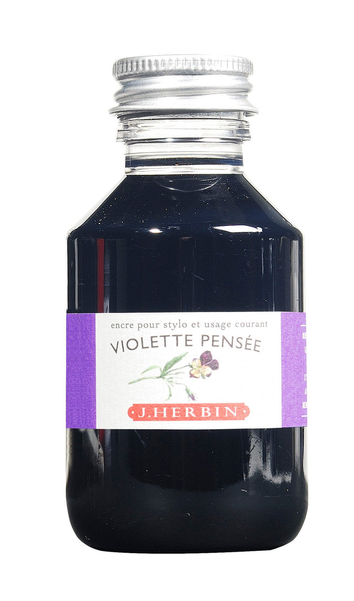 Jacques Herbin 17077T – Tintenflasche zum Beschriften 100 ml – Füllfederhalter, Tintenroller – Viole