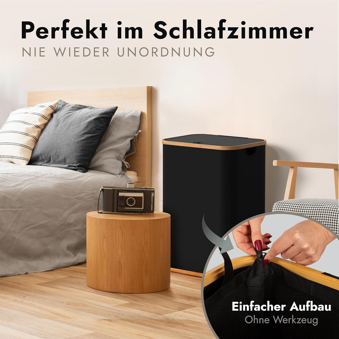 Amara Home & Living - 155 L Wäschekorb mit Deckel - Extra stabiler Wäschekorb-Wäschesammler-Aufbewah
