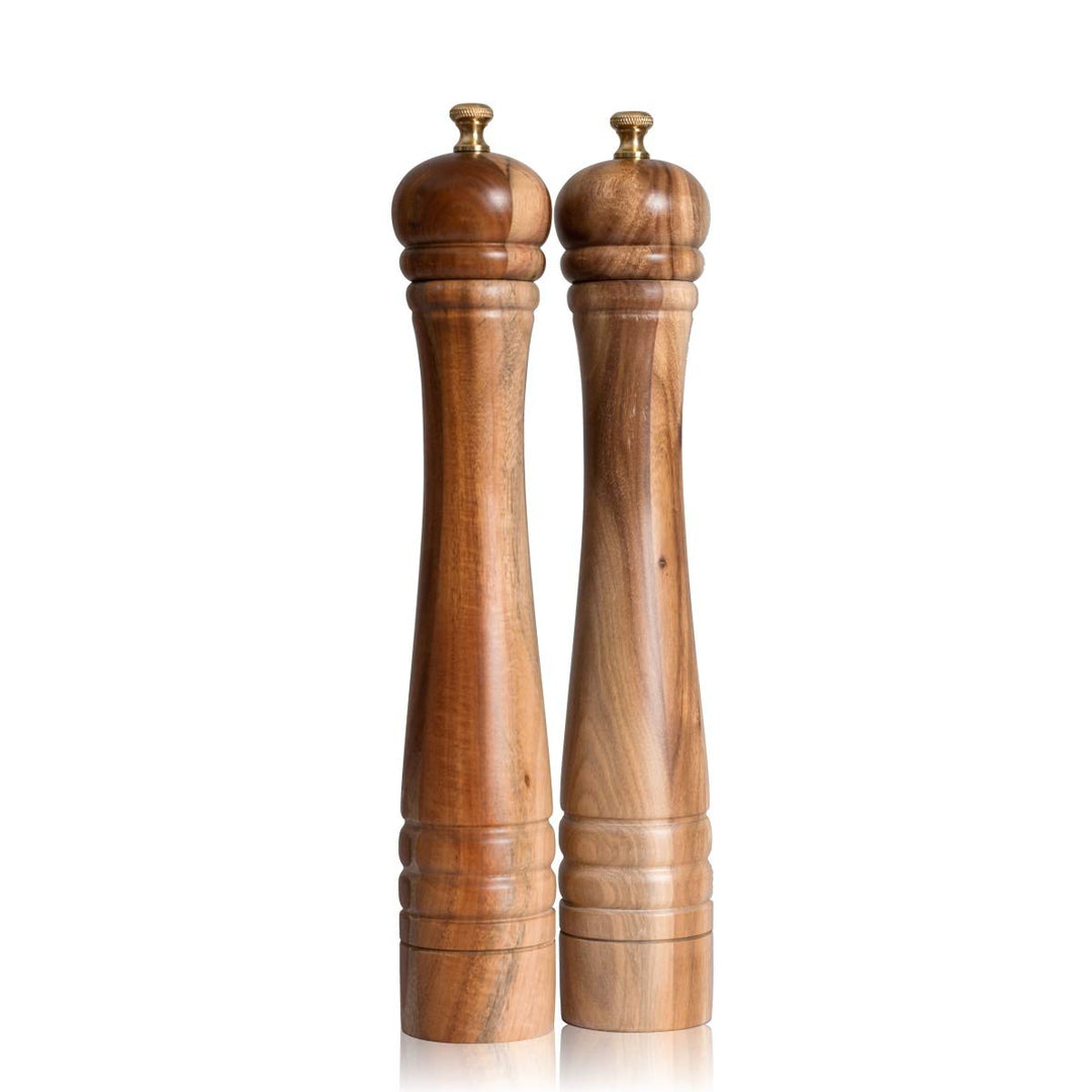 DeroTeno Salz- und Pfeffermühle Set, Pfeffermühle mit Edelstahlmahlwerk, Salzmühle mit Keramikmahlwe