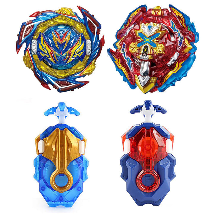 Gyros Turbo Set, 4D Metall Fusion Kampf Kreisel, Mit Battling Top Launcher, Geschenk-Sets,(B-187+B-2