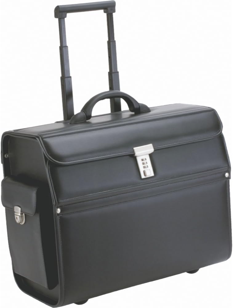 Alassio 45033 - Pilotenkoffer MONDO, aus strapazierfähigem Lederimitat, ca. 46 x 38 x 22 cm, schwarz