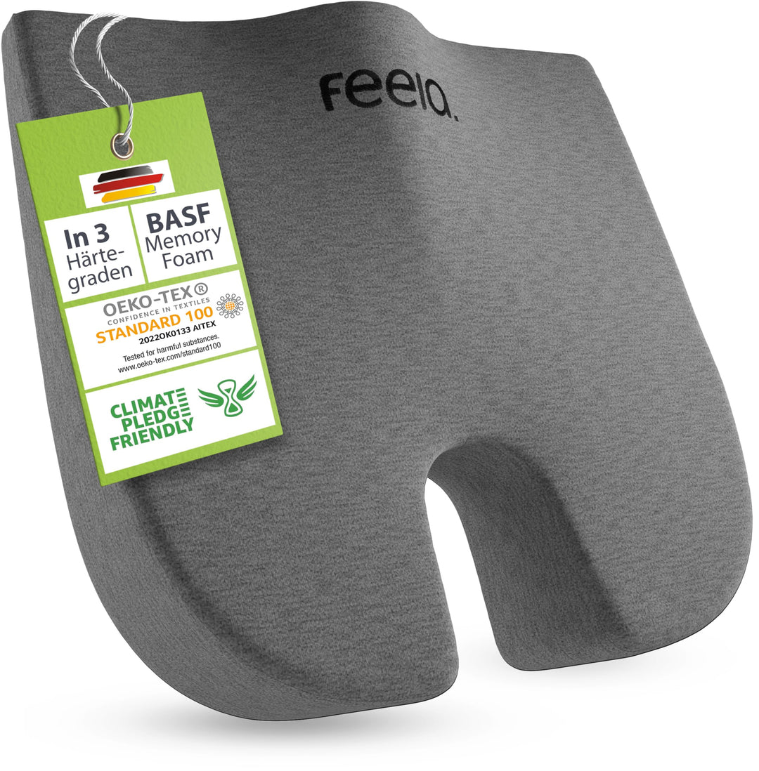 feela.® Orthopädisches Keilkissen [3 Härtegrade] – Memory Foam Haltungskorrektur für mehr Sitzkomfor
