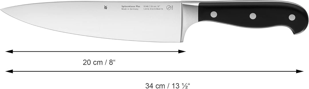 WMF Spitzenklasse Plus Messerblock mit Messerset 6teilig Made in Germany, 5 Messer geschmiedet, Eich