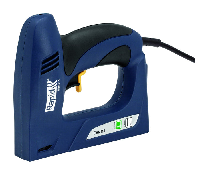 Rapid Elektrotacker ESN114 für Holz und Folien, Flache Front, Softgrip, für Klammern Typ 140, 6-14mm