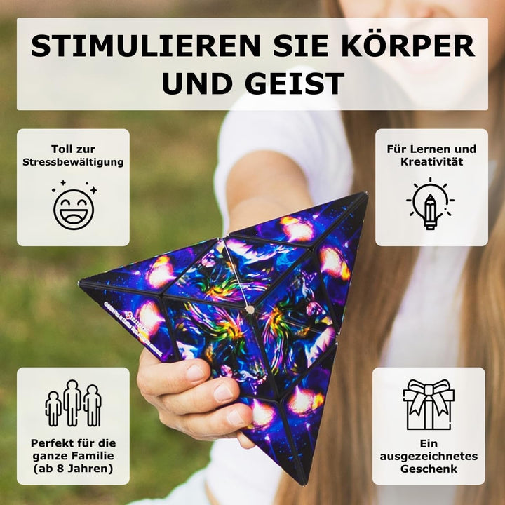 SHASHIBO Formwechsel-Box – Preisgekrönter, patentierter Zappelwürfel mit 36 Seltenerdmagneten – läss