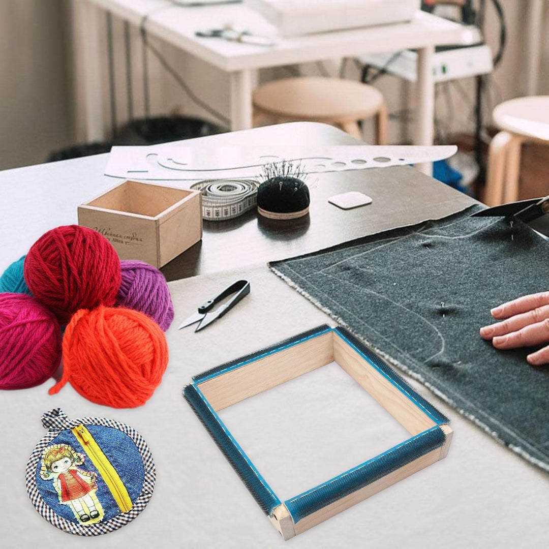 cypreason Quadratische Stickrahmen | Solider quadratischer Kreuzstichrahmen mit Nadel - Punch Needle