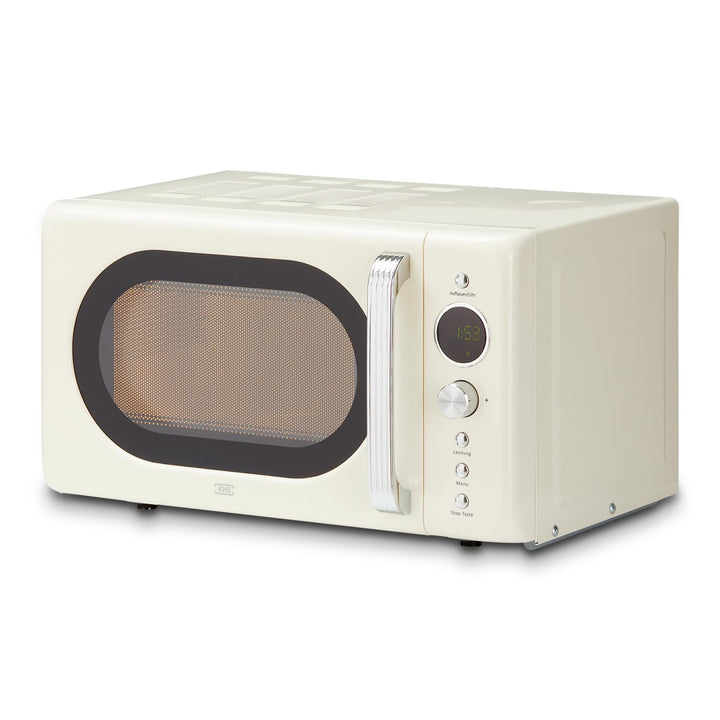 KHG Mikrowelle MW-20R2(C) 20L aus Metall in creme, 8 Automatikprogramme, 6 Mikrowellenleistungen, bi