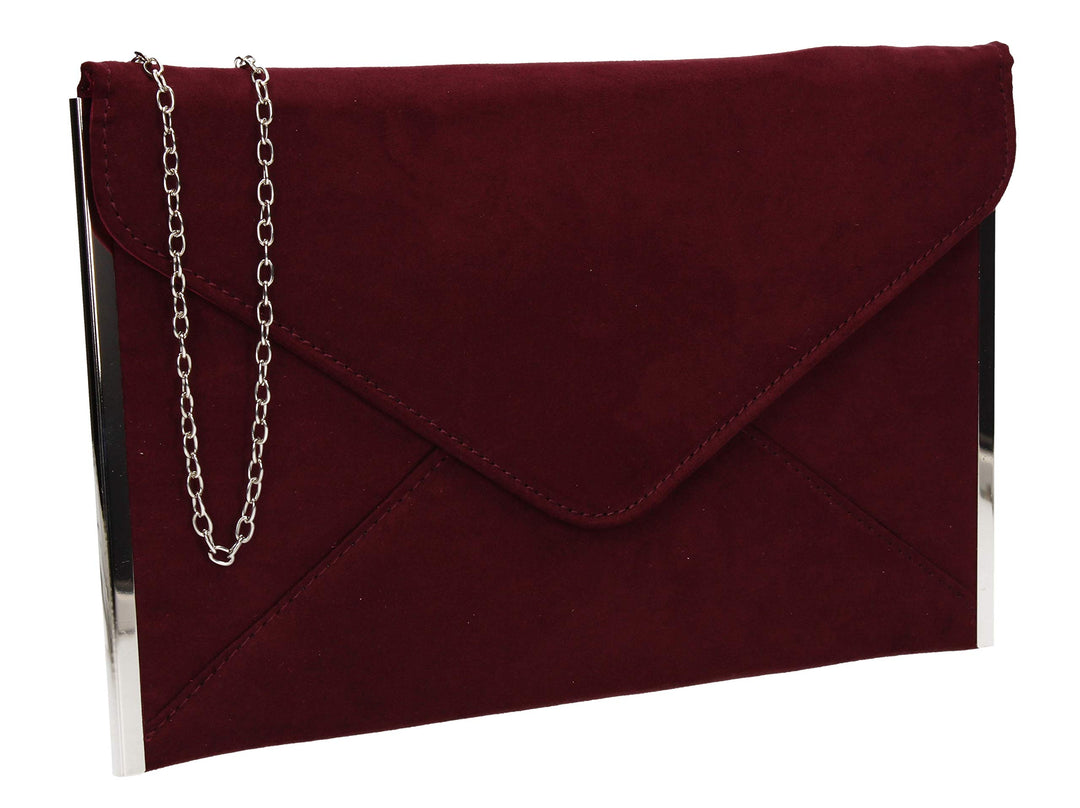 SwankySwans Damen-Clutch Louis, Veloursleder/Samt, schlankes Briefumschlag-Design, ideal für Partys,