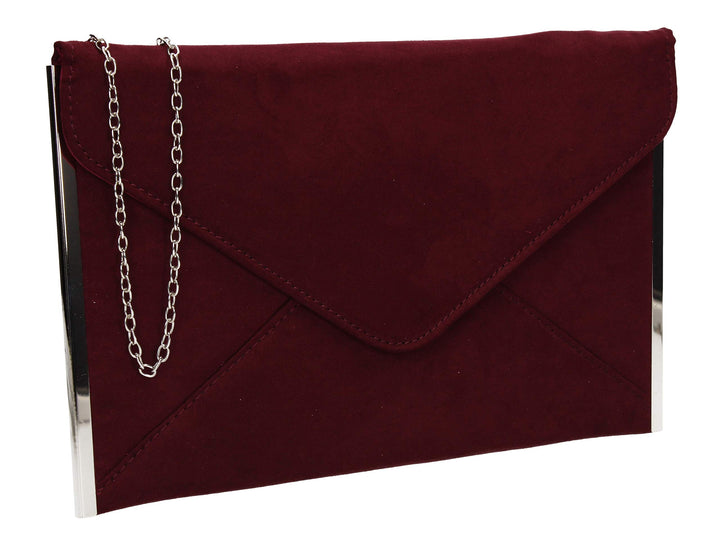 SwankySwans Damen-Clutch Louis, Veloursleder/Samt, schlankes Briefumschlag-Design, ideal für Partys,