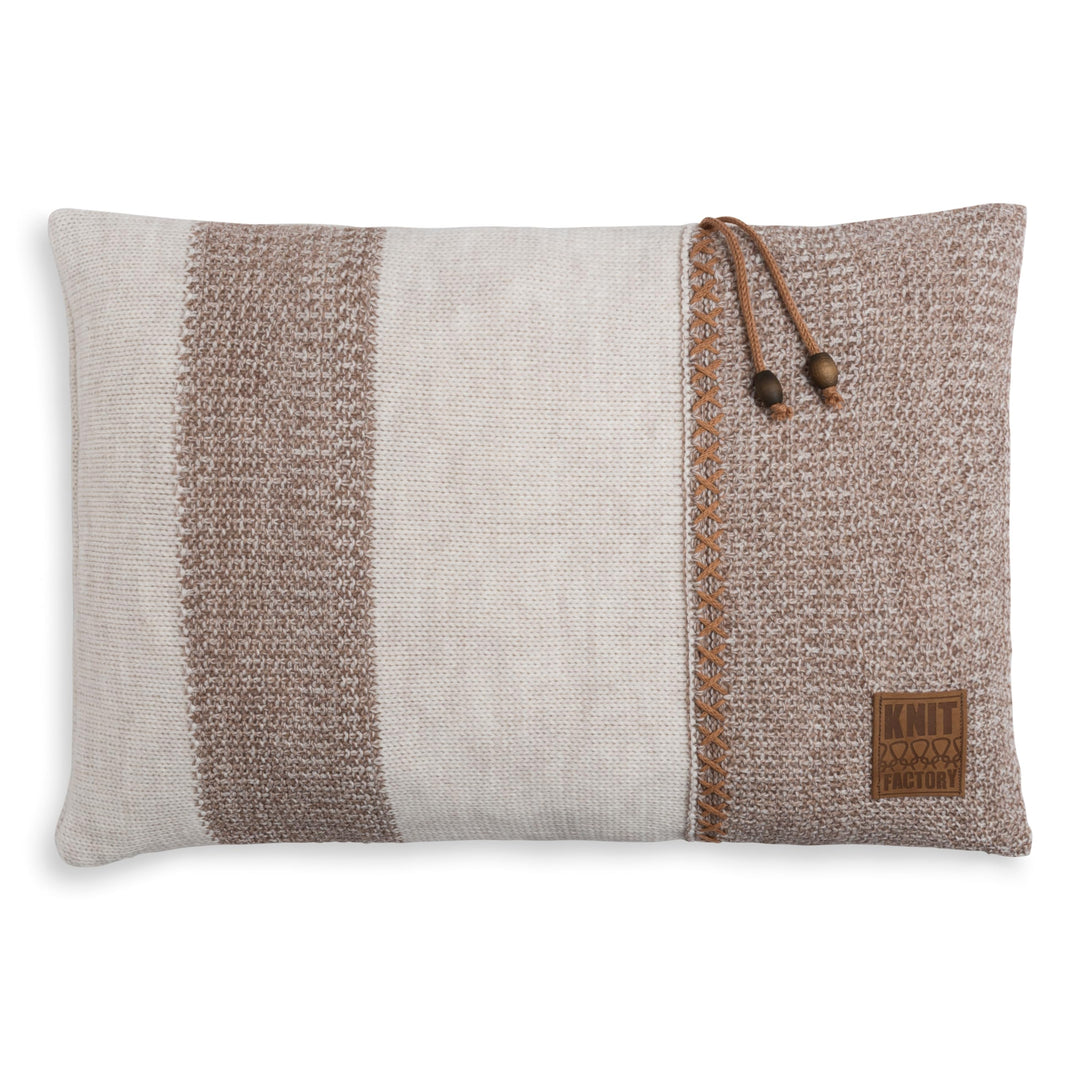 KNIT FACTORY - Roxx Dekokissen - Sofakissen - Kissenhülle mit Kissenfüllung - Kissen 60x40 - Beige/M