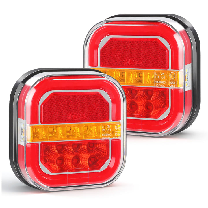 Yuanjoy 2Pcs Wasserdicht Rückleuchten Anhänger LED Neon LKW Rücklichter mit E-Prüfzeichen 12v 24volt