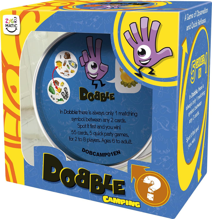 Asmodée Dobble Camping Kartenspiel, ab 6 Jahren, 2–8 Spieler, Spieldauer 15 Minuten, (in englischer