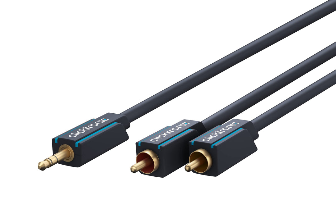 Clicktronic 3,5-mm-AUX-auf-Cinch-Adapterkabel, stereo / MP3 Audio Verlängerungskabel, Kopfhörer-Verl