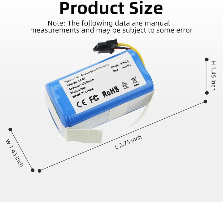 K KYUER Saugroboter Akku Kompatibel mit AIRROBO P10 Roboter Vacuum Cleaner Staubsauger Roboter Batte