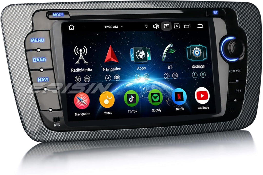 Erisin Android 14 8-Kern 4GB RAM+64GB ROM Autoradio GPS Navi für SEAT Ibiza 2009-2013 7 Zoll Touchsc