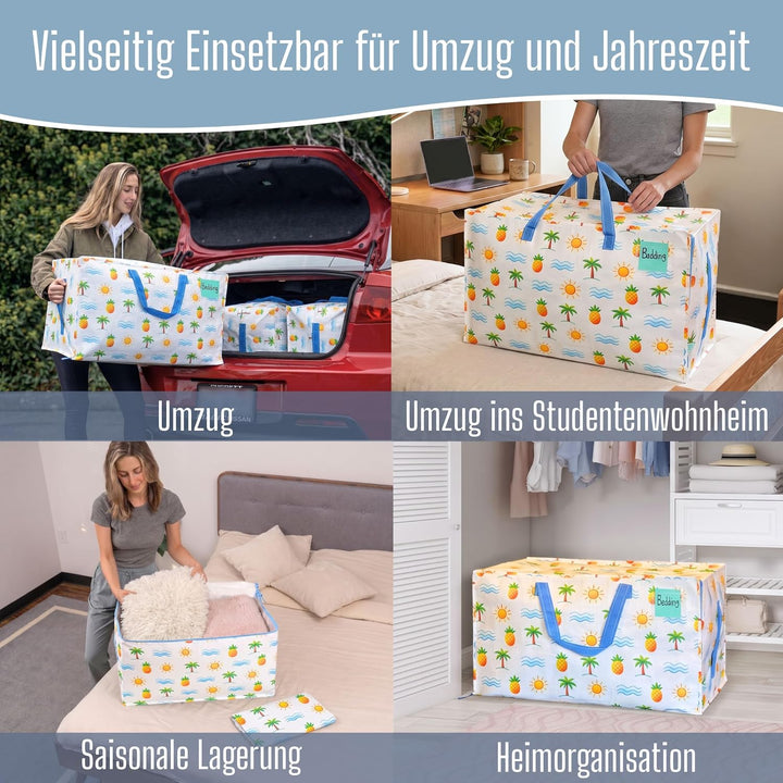 VENO Extra grosse, robuste Umzugstaschen mit breiter Öffnung und verstärkten Griffen, wiederverwendb