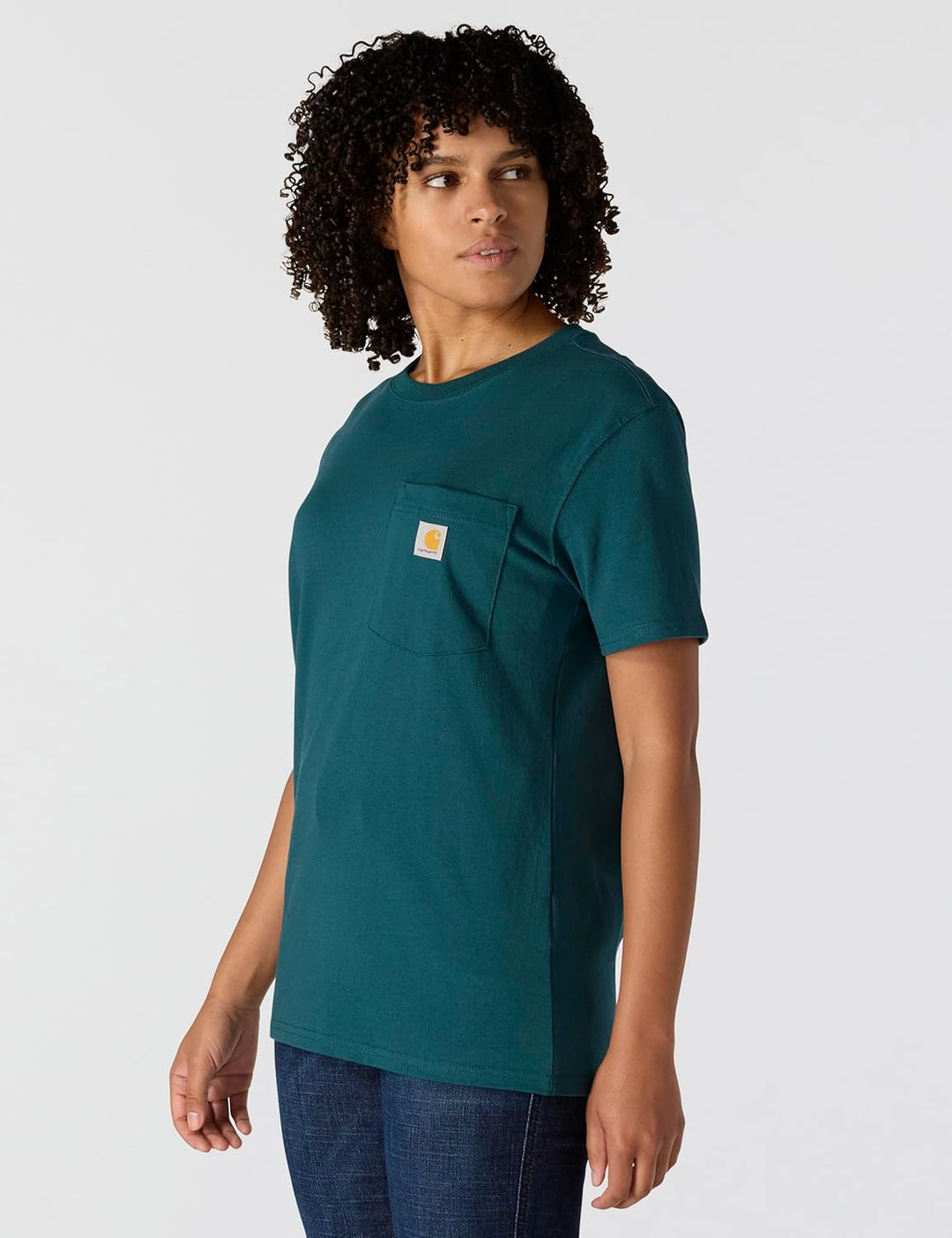 Carhartt Bekleidung Logo T-Shirt grün XS Greenstone, XS Greenstone