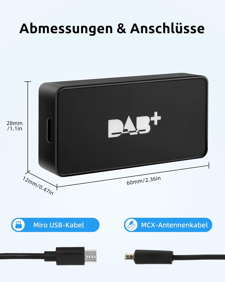 ESSGOO DAB/DAB+ Empfängeradapter für Android 5.1 Autoradio, Android Car Stereo DAB Plus Radioempfäng