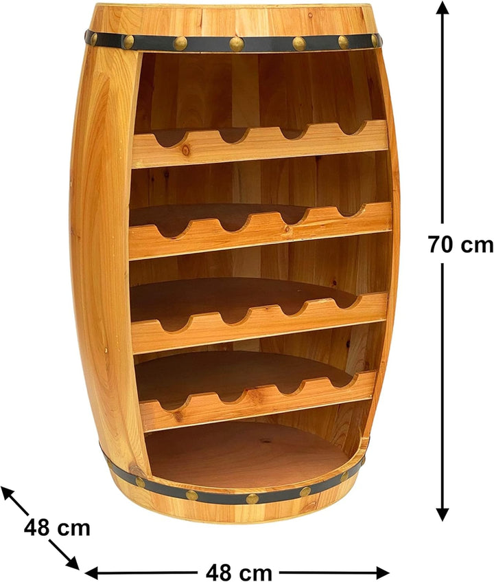 DanDiBo Weinregal Holz Weinfass Natur 70 cm 371 Bar Flaschenregal Flaschenständer Fass Holzfass