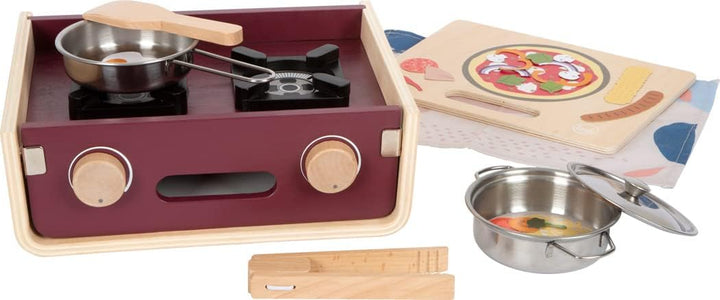 small foot Kinderküche Camping "tasty", Spielküche mit viel Zubehör, Rollenspielzeug für Kinder ab 3