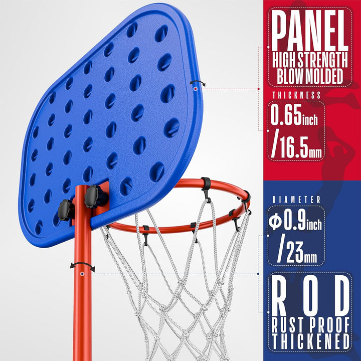 GILIKOKO Basketballkorb mit Ständer Basketballkorb Set 110-190 cm höhenverstellbares Outdoor und Ind