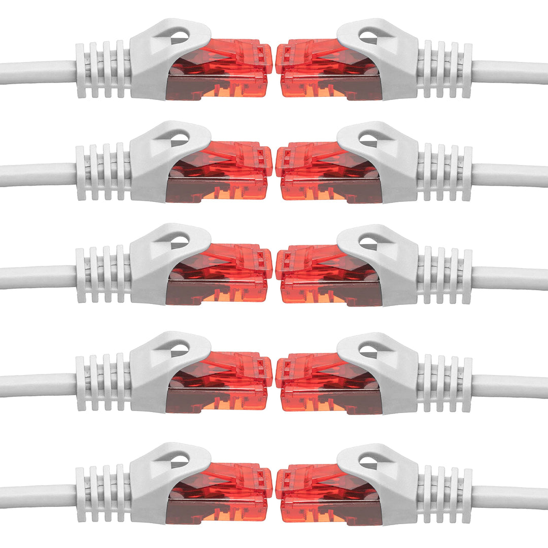 BIGtec - 10 Stück - 30m Gigabit Netzwerkkabel Patchkabel Ethernet LAN DSL Patch Kabel weiss (2x RJ-4