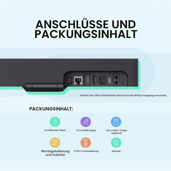Yealink MeetingBar A10 Konferenzraum-Webcam 4K 120° Weitwinkelkamera mit Android OS, Videokonferenzs