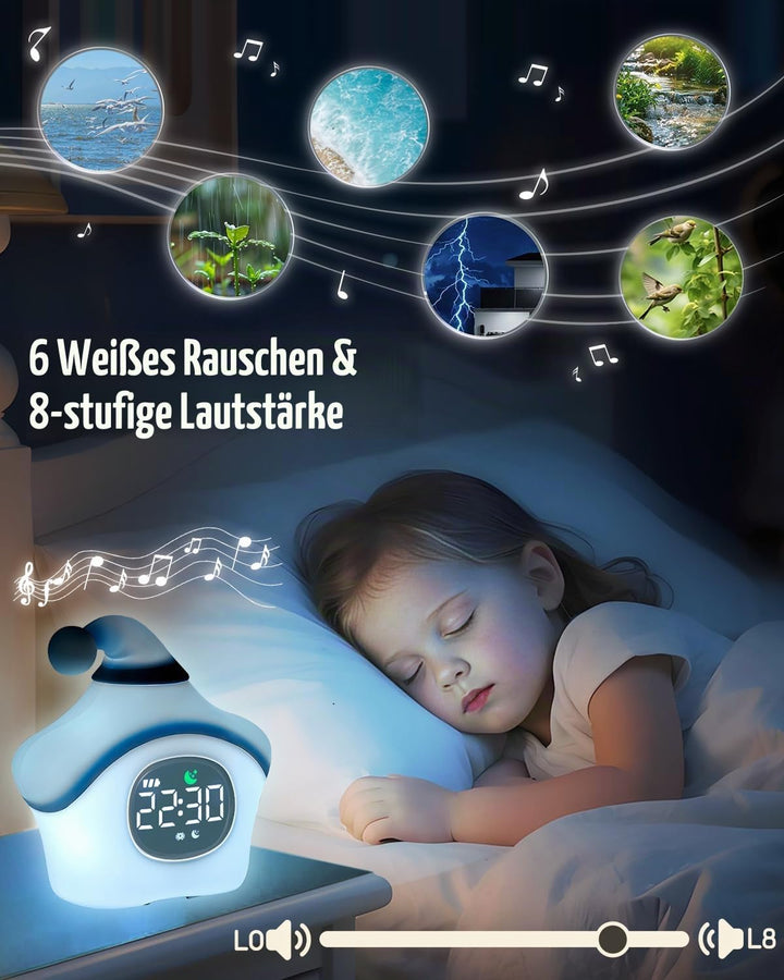 Yiliaw der Stern Kinderwecker mit Nachtlicht – Schlaftrainer &amp; Aufwachuhr, wiederaufladbare Silikonl