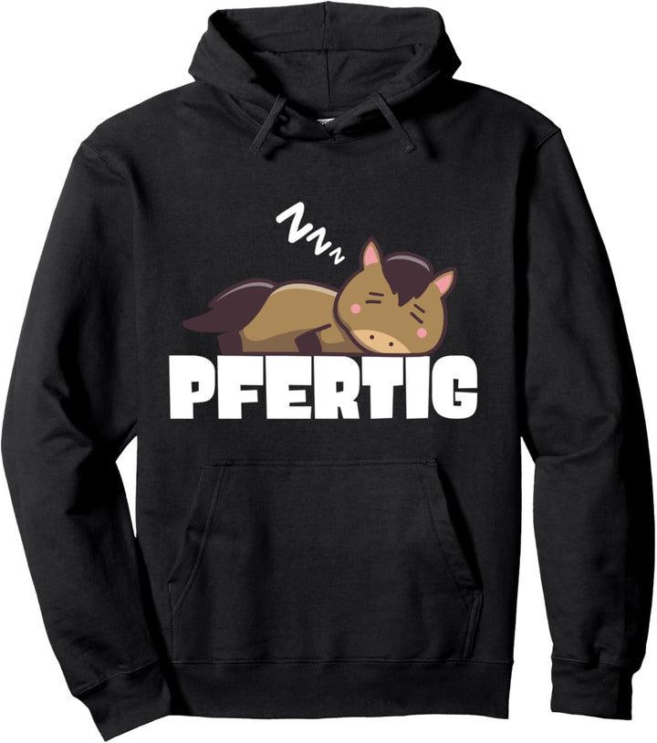 Pferdestall Pony Hof Pfertig Mädchen Reiterin Reiten Pferd Pullover Hoodie