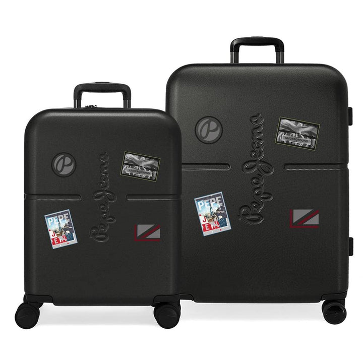 Pepe Jeans Chest Kofferset Schwarz 55/70 cm starr ABS Verschluss TSA-Verschluss 116L 7,54 kg 4 Doppe