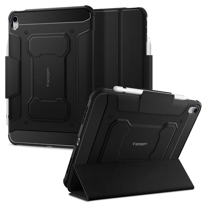 Spigen Rugged Armor Pro Hülle Case kompatibel mit iPad 10. Generation 2022 10,9 Zoll -Schwarz
