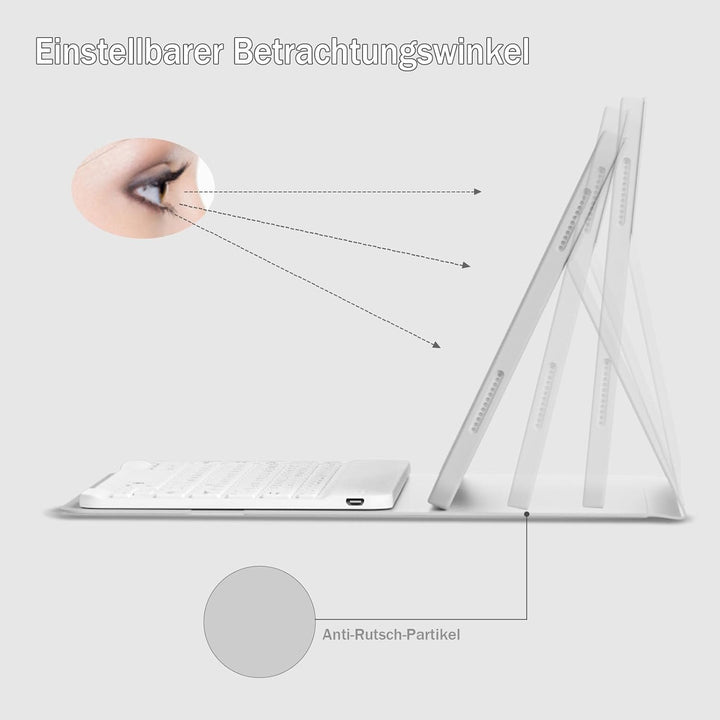 zoyu Tastatur Hülle für iPad Air 6 11 Zoll 2024, iPad Air 5/4 (2022/2020) 10,9 Zoll, QWERTZ-Layout,
