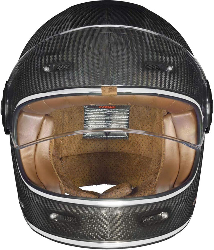 rueger-helmets Carbon Jethelm Integralhelm Motorradhelm Chopper Café Racer Sonnenvisier Bobber, RT-8
