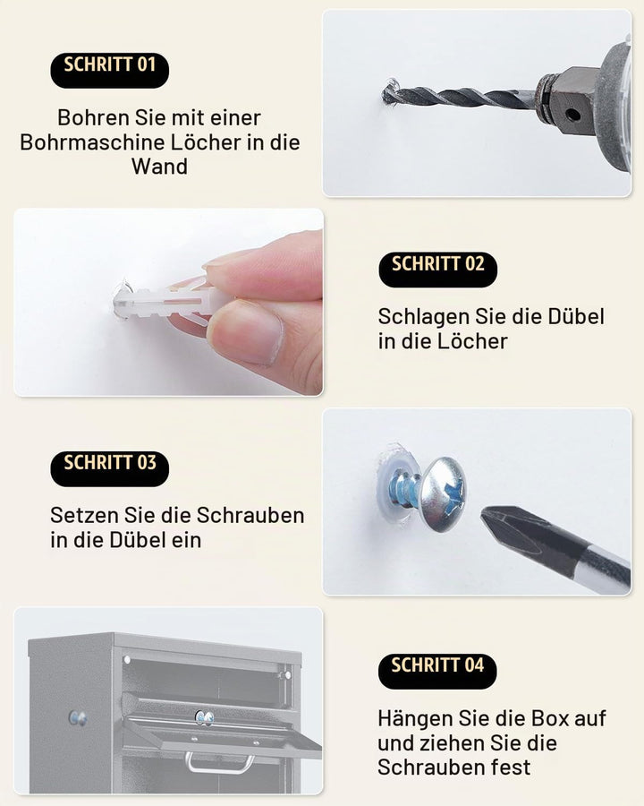 Uniclife Wandbriefkasten Aussenbereich, Schwerlast mit Schloss, Grosser Briefkasten mit Schlüssels S