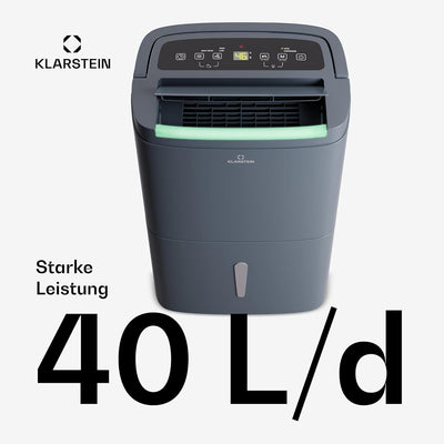 Klarstein Luftentfeuchter Elektrisch bis 45m2, Smart Luftentfeuchter für Wohnung, Bad & Keller, Luft