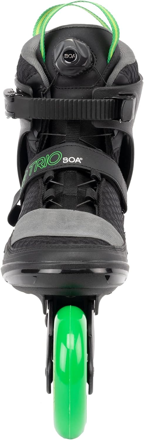 K2 Skate Trio LT 100 Unisex - Adult Inline Skates - Black - Green - 30G0301 EU: 40.5 (UK: 7 / US: 8)