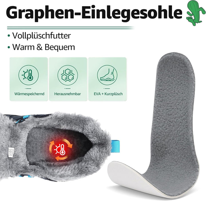SAGUARO Barfussschuhe Winter Warm Wasserabweisend Gefüttert Winterschuhe für Damen Herren Gr.36-46 4