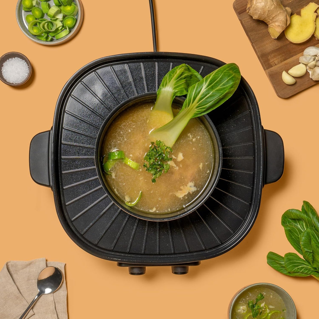 REISHUNGER Elektrischer Hot Pot mit Grillfunktion – für 2-4 Personen – 2 Liter Füllvolumen – Hot Pot