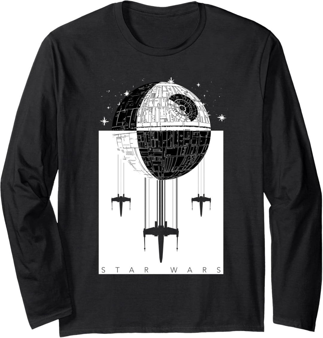 Star Wars Death Star Split Color Langarmshirt